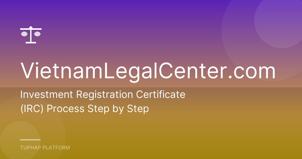 Investment Registration Certificate (IRC) Process Step by Step